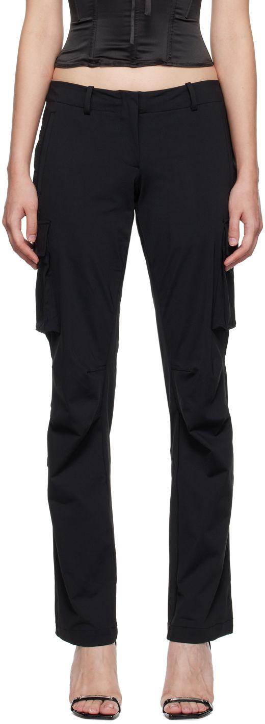 Cargo bukser Miaou Miaou Raven Cargo Trousers Sort | 1019-CL-BLK