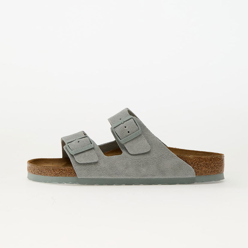 Sneakers og sko Birkenstock Birkenstock Arizona Suede Leather Slides Grå | 1029146