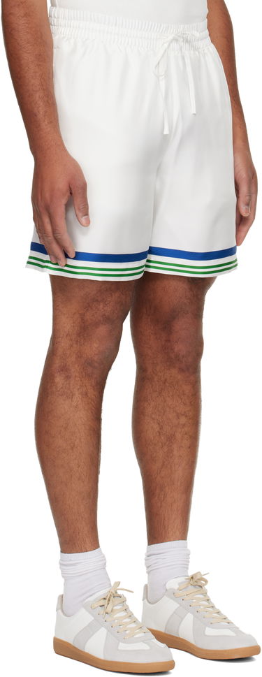 Shorts Casablanca Tennis Club Icon Silk Twill Shorts Hvid | M-AW25-TR-012-01, 1