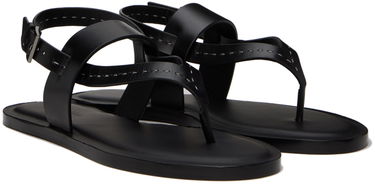 Sneakers og sko Max Mara Leather Thong Sandals Sort | 2414521012600, 3
