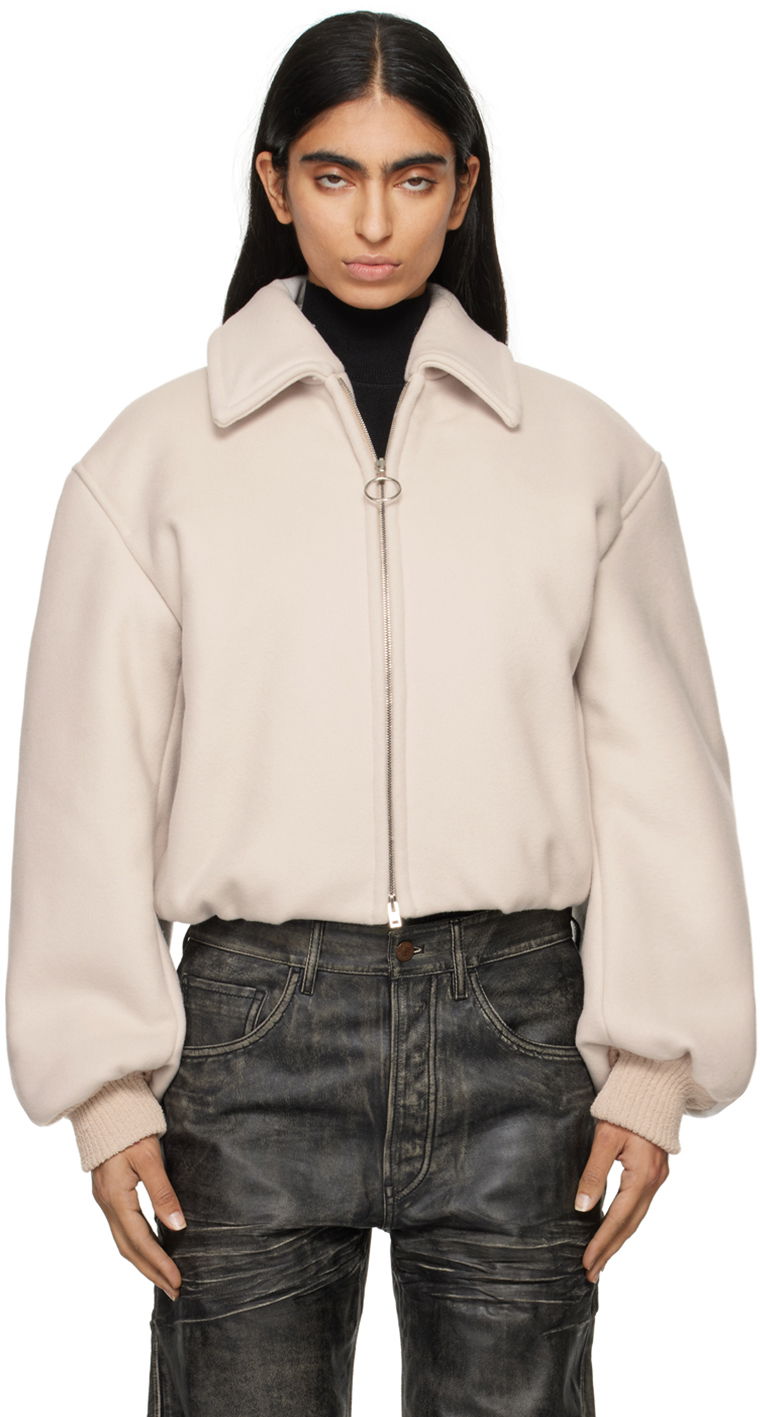 Bomberjakke Acne Studios Plaque Bomber Jacket Beige | A90616-, 0