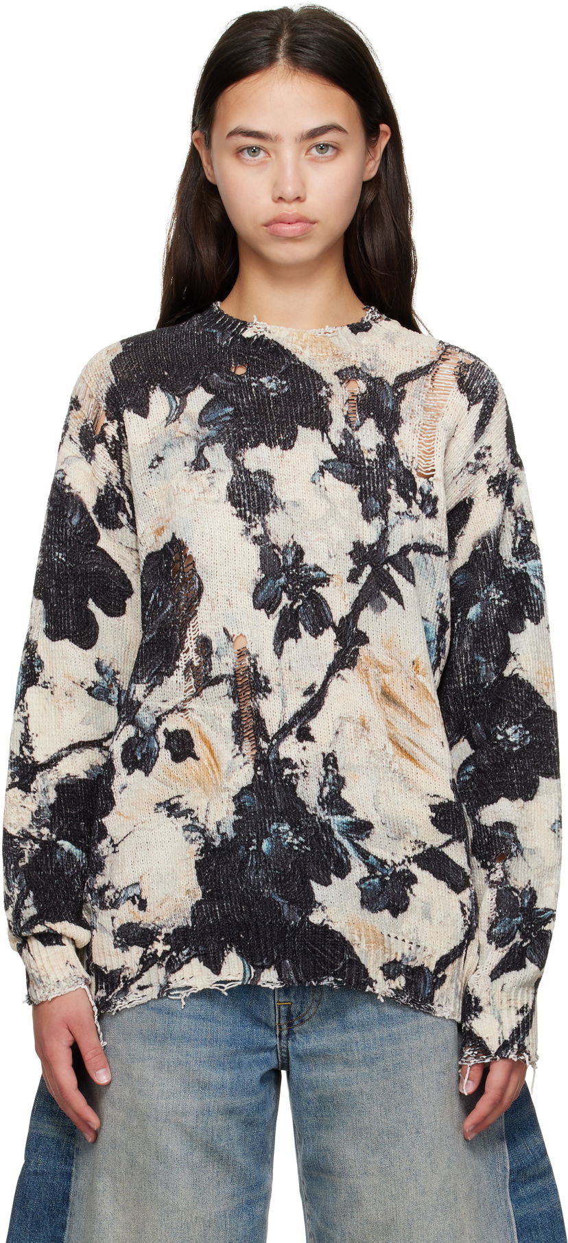 Sweater R13 R13 Printed Boyfriend Sweater Flerfarvet | R13WY199-Y220A