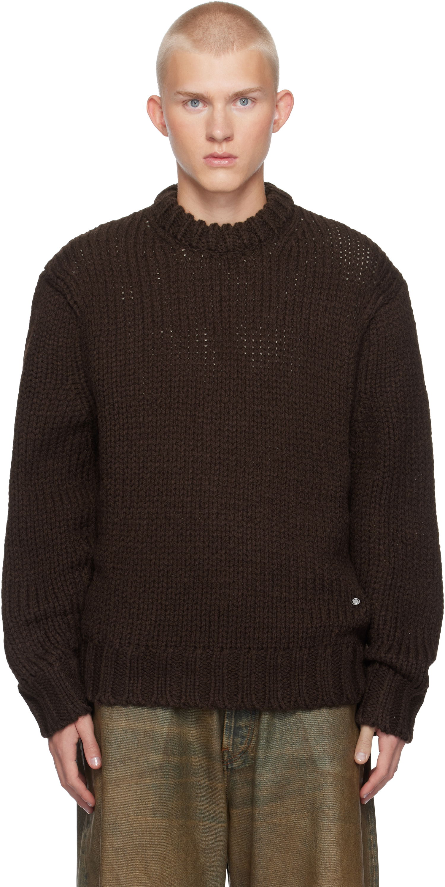 Sweater We11done Chunky Knit Sweater Brun | WD-KT3-24-649-U-BR, 0