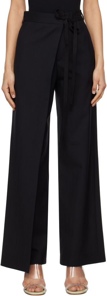 Bukser Maison Margiela MM6 Maison Margiela Tailoring Wool Canvas Tie Trousers Sort | S52KA0518 M35080, 0