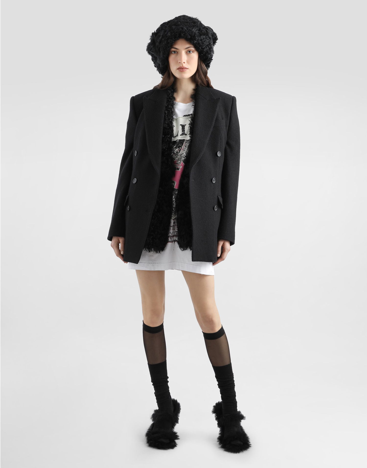 Jakke Dolce & Gabbana Dolce & Gabbana Double-Breasted Wool Jacket Sort | F29UBTHU2BBN0000, 1