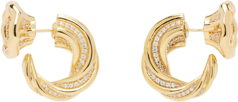 Øreringe Bottega Veneta Designer Knot Crystal Earrings Metalisk | 804644 VBOB6