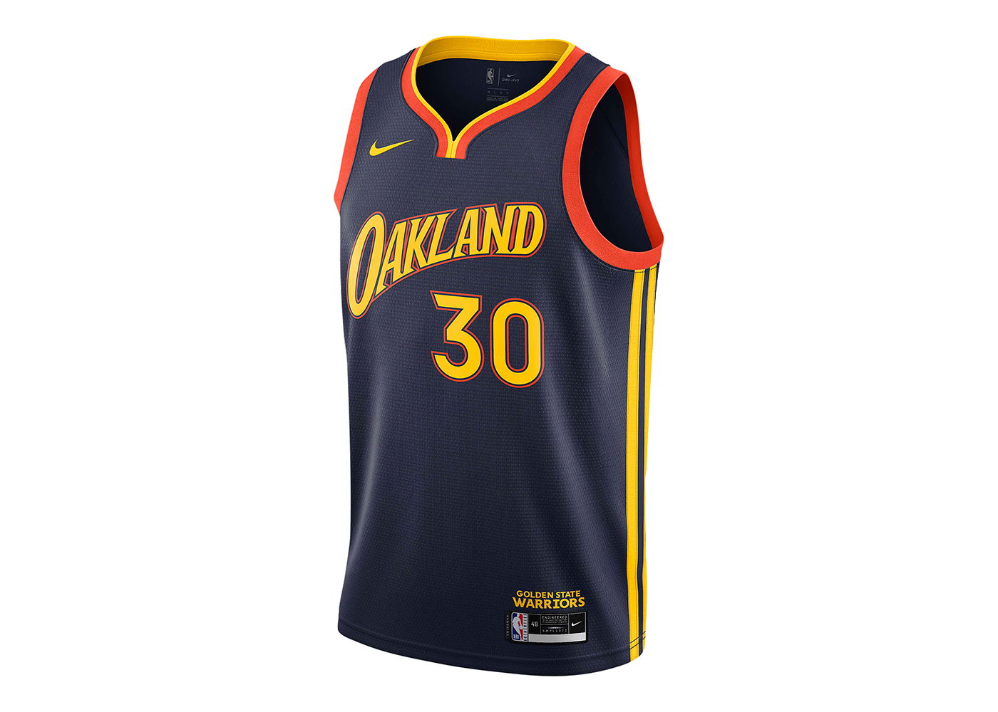 Jersey Nike NBA Golden State Warriors Oakland 2021/22 Stephen Curry City Edition Swingman Jersey Mørkeblå | CN1729-421, 0