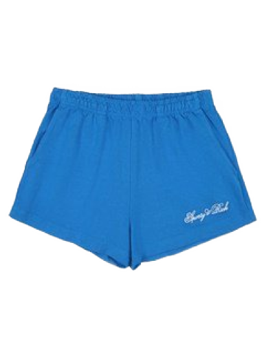 Shorts Sporty & Rich Cursive Logo Embroidered Disco Short Blå | SH853RB