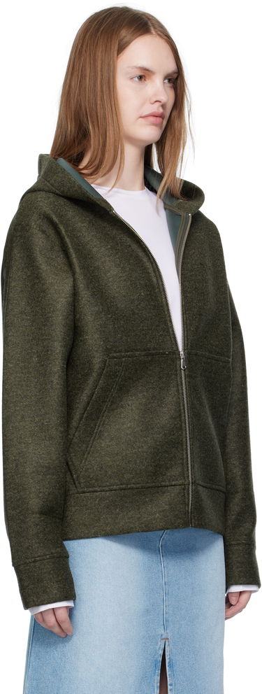 Sweatshirt A.P.C. A.P.C. Alvin Wool Zip-Up Hoodie Grøn | PSAFU-M27993, 1