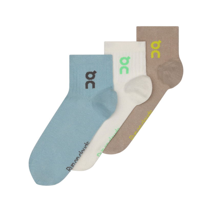 Sokker On Running Logo Sock Mid 3-Pack Flerfarvet | 2UF10523890