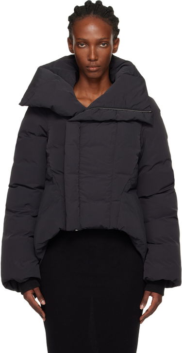Puffer jakke Rick Owens Rick Owens Concordians Naska Duvet Asymmetric Collar Down Jacket Sort | RP02E4746 MTD1, 0