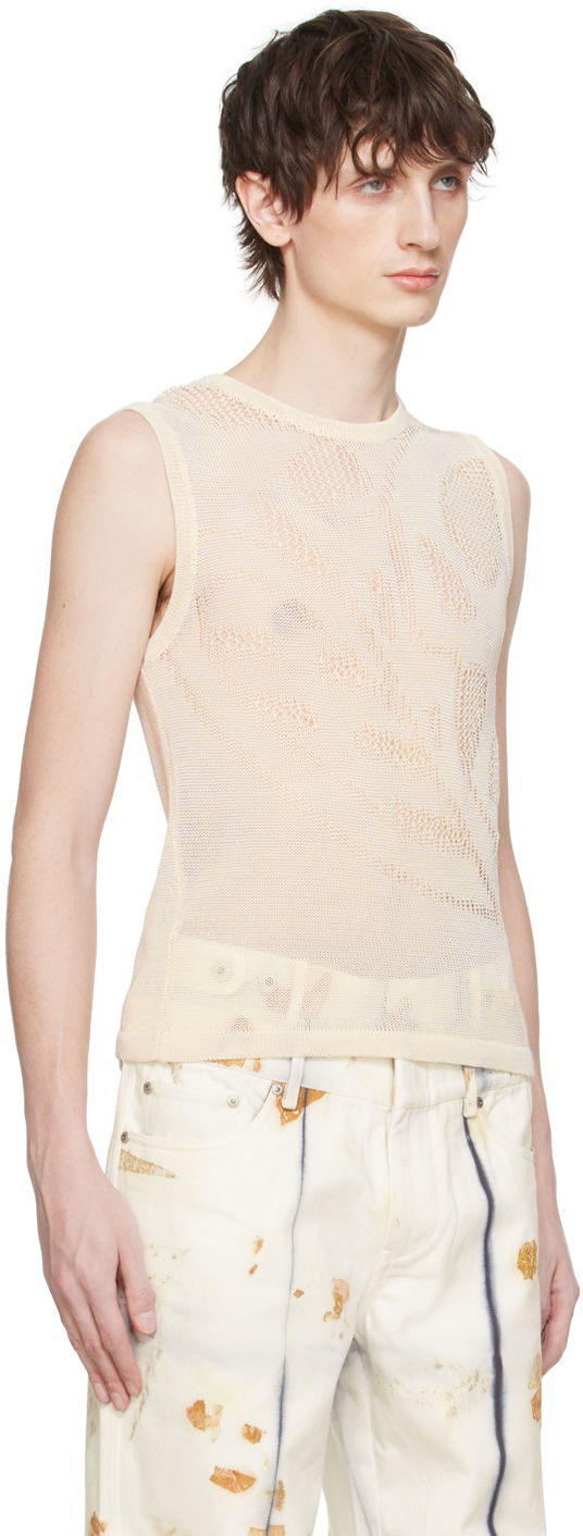 Tanktop Feng Chen Wang Feng Chen Wang Open Knit Tank Top Beige | FUS17KT01W, 1