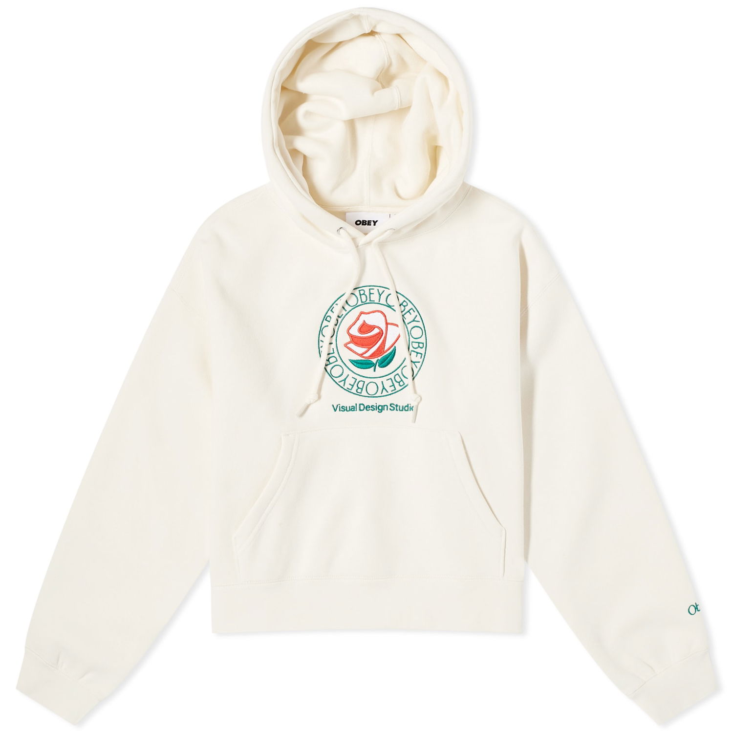 Sweatshirt OBEY Rose Hoodie Beige | 211610138-UBL, 0