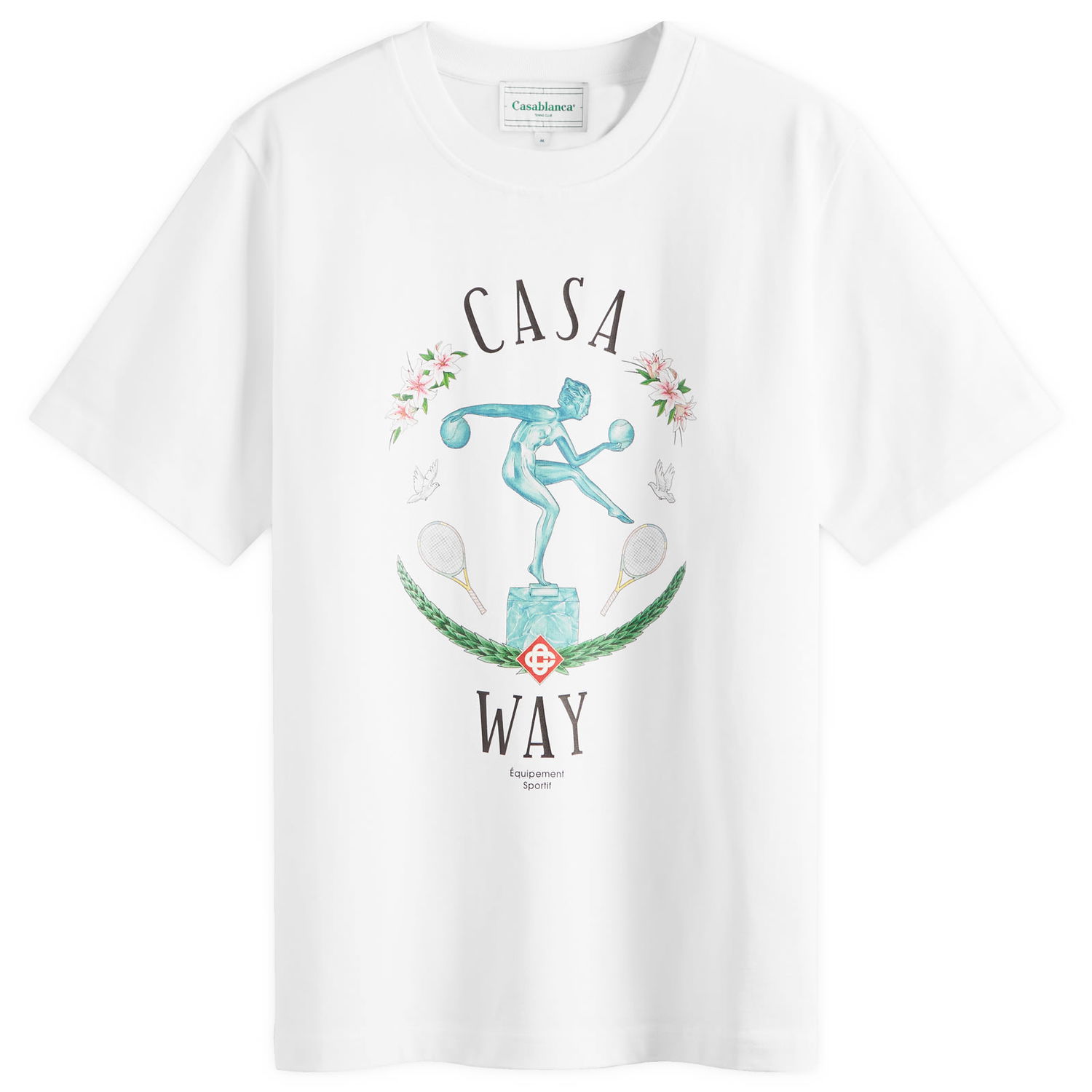 T-shirt Casablanca Casa Way Statue Hvid | U-MPF24-JTS-001, 0