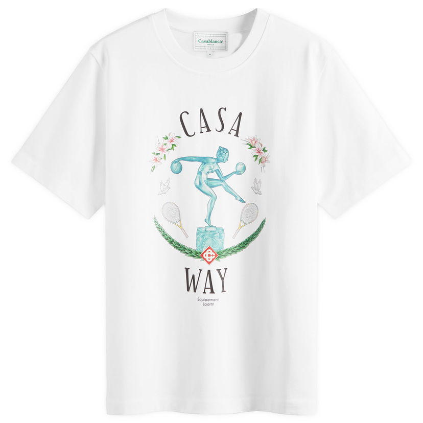 T-shirt Casablanca Casa Way Statue Hvid | U-MPF24-JTS-001