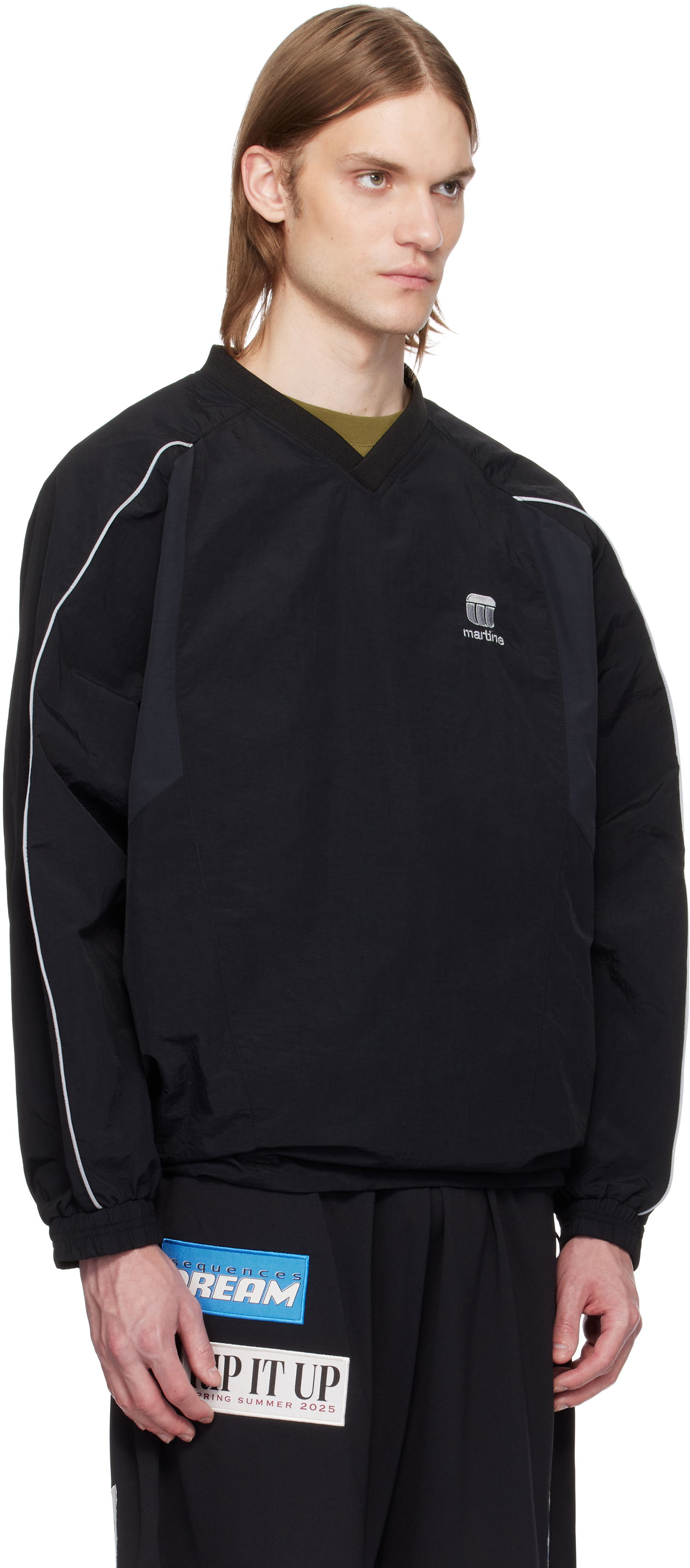 Vindjakke Martine Rose Martine Rose Sports Pullover Jacket Sort | 136WP01001, 1
