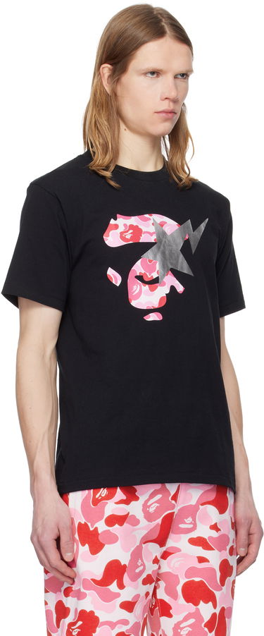 T-shirt BAPE A Bathing Ape ABC Camo Ape Face STA T-Shirt Sort | 001TEK801009M, 4