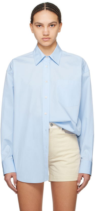 Skjorte Stella McCartney Stella McCartney Women's Patch Pocket Shirt Blå | 620093SMA90, 0