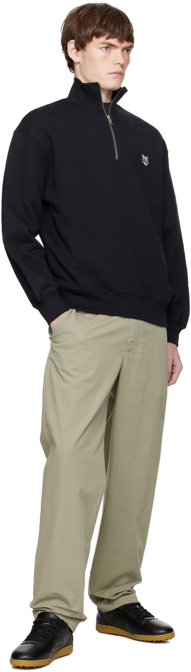 Sweatshirt MAISON KITSUNÉ Maison Kitsuné Fox Head Comfort Half Zip Sweatshirt Sort | PM00305KM0341, 3