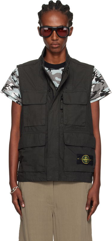 Vest Stone Island Stone Island Canvas Weave Organic Cotton Vest Sort | K2S15 G100001 S0240, 0