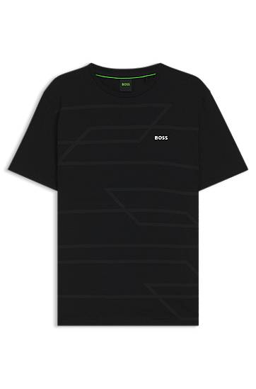 T-shirt BOSS Melange Print Jersey T-Shirt Sort | 50551617, 0