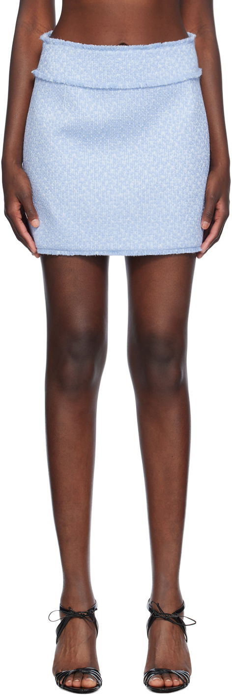 Nederdel Dolce & Gabbana Dolce&Gabbana Raschel Tweed Miniskirt Blå | F4CR5T HUMUA