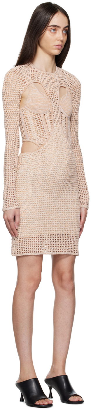 Kjole Dion Lee Dion Lee Stirrup Knit Mini Dress Beige | A7644F22, 1