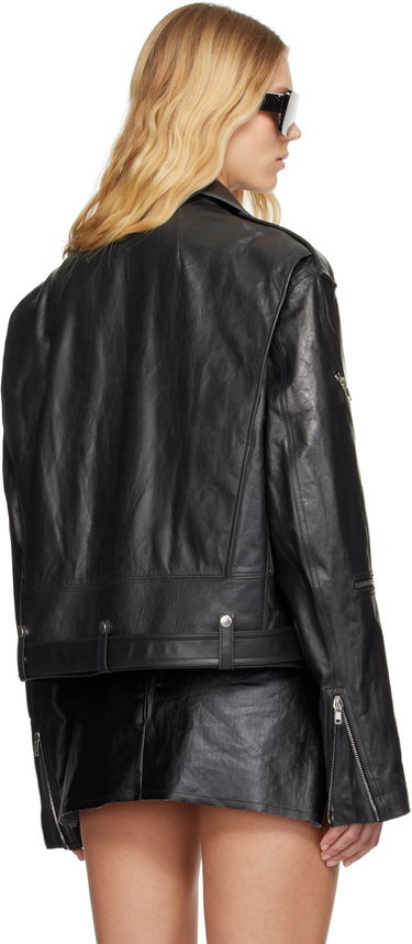 Jakke Rick Owens Rick Owens Jumbo Bauhaus Stooges Leather Biker Jacket Sort | RP01E7717-009, 3
