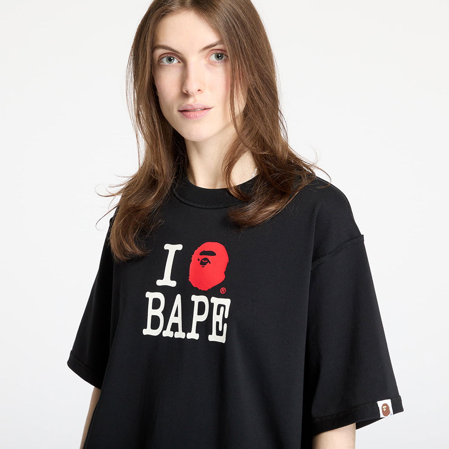 T-shirt BAPE A BATHING APE Bape Logo Inside Out Relaxed Fit Tee Sort | 001CSL301352MBLK, 1