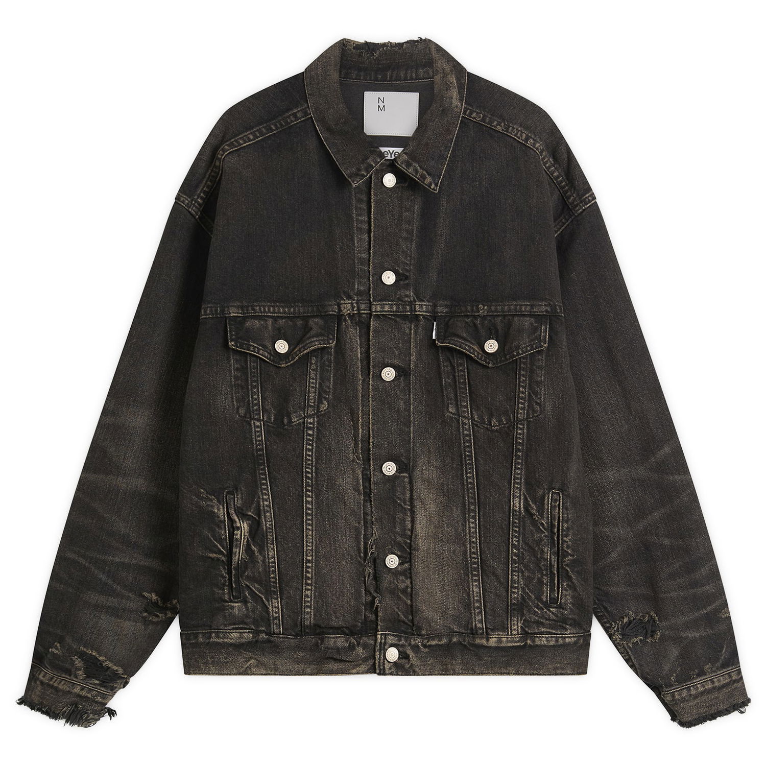 Jakke Junya Watanabe Junya Watanabe Garment Dyed Denim Jacket Sort | WP-J919-100-1, 1