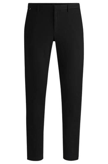 Bukser BOSS Slim-Fit Stretch Cotton-Blend Chinos Sort | 50485788