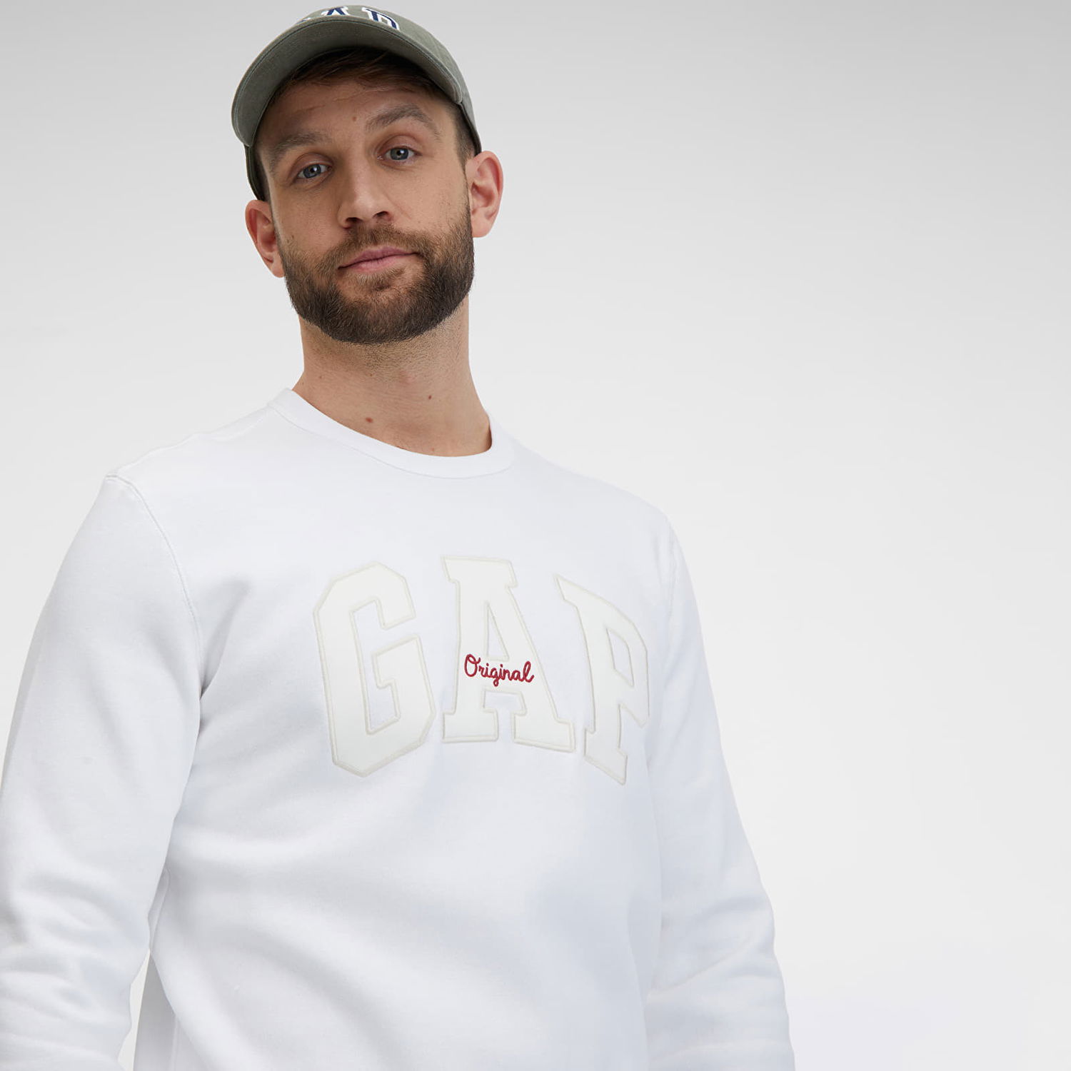 Sweatshirt GAP Crewneck Logo Sweatshirt White000 Hvid | 712676-00, 1