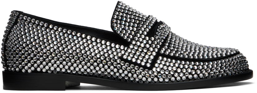 Tilbehør Amina Muaddi Amina Muaddi Tilda Crystal Loafers Sort | TILDA CRYSTAL LOAFER SUEDE