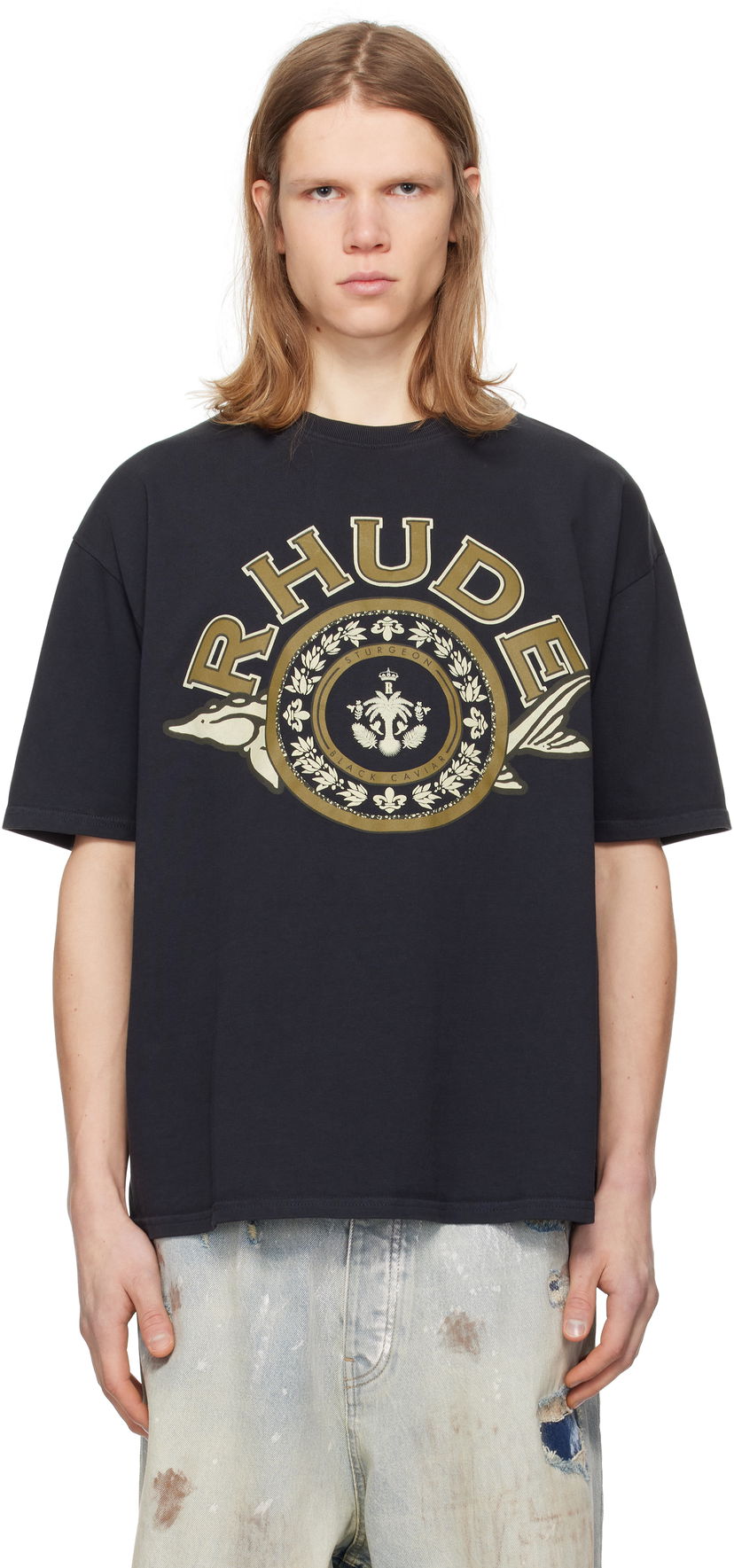 T-shirt Rhude Rhude Caviar Graphic T-Shirt Sort | RHPS25TT05012