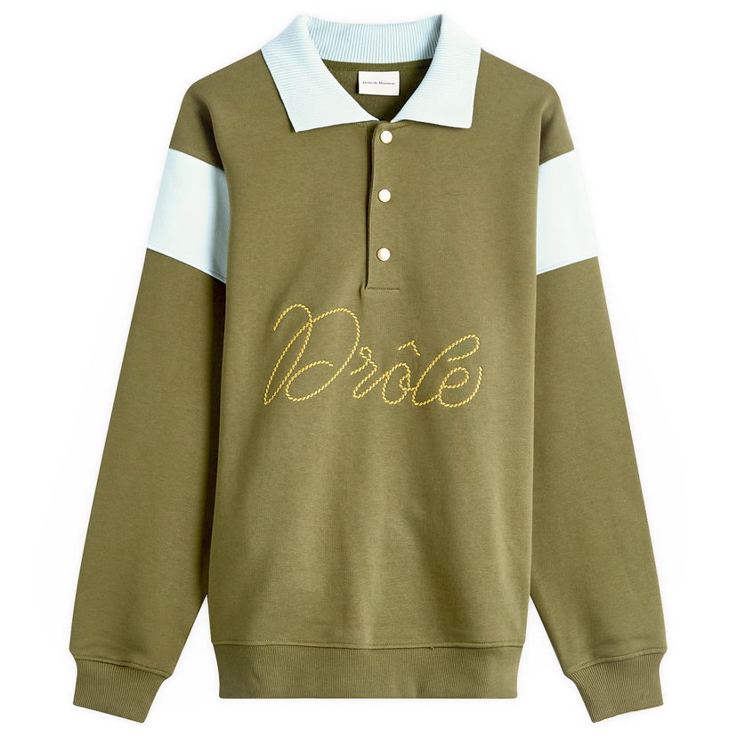 Polo skjorte Drôle de Monsieur Drole de Monsieur Logo Braided Polo Shirt Grøn | H-PL154-CO127-LKK