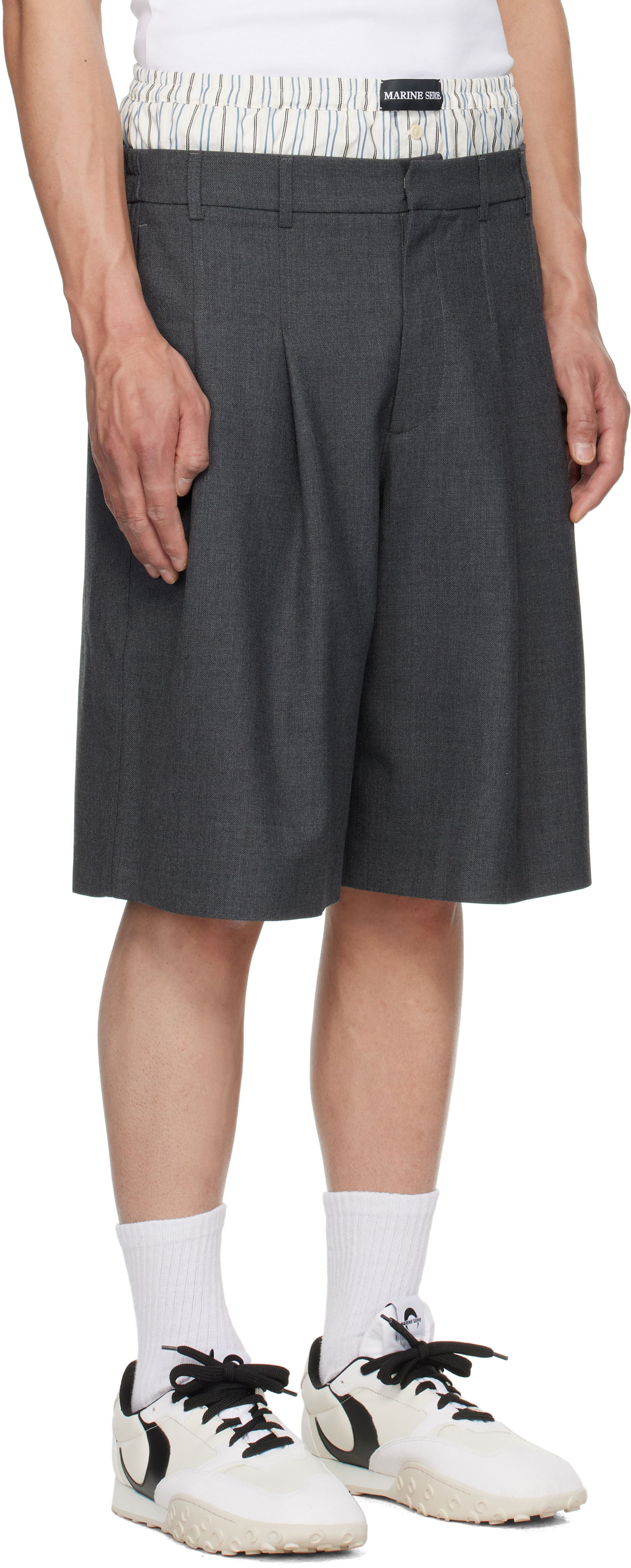 Shorts Marine Serre Marine Serre Regenerated Tailoring Shorts Grå | MSH010A DWOV0057, 1