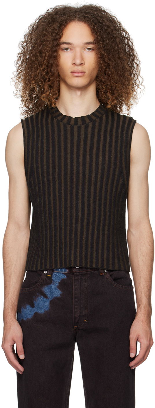 Sweater Eckhaus Latta Keyboard Vest Brun | 8025-EL-PS24-C - COFFEE, 0