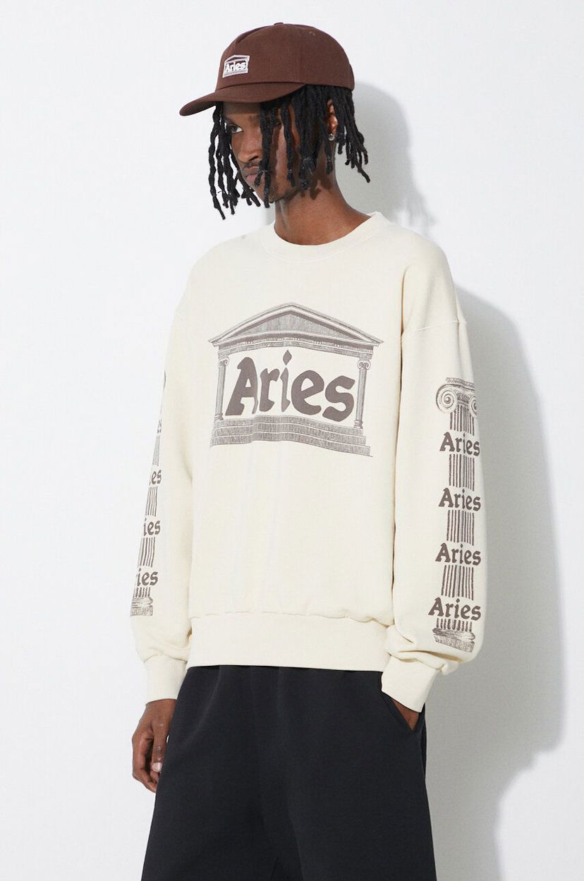 Sweatshirt Aries Ancient Column Sweatshirt Beige | SUAR20034
