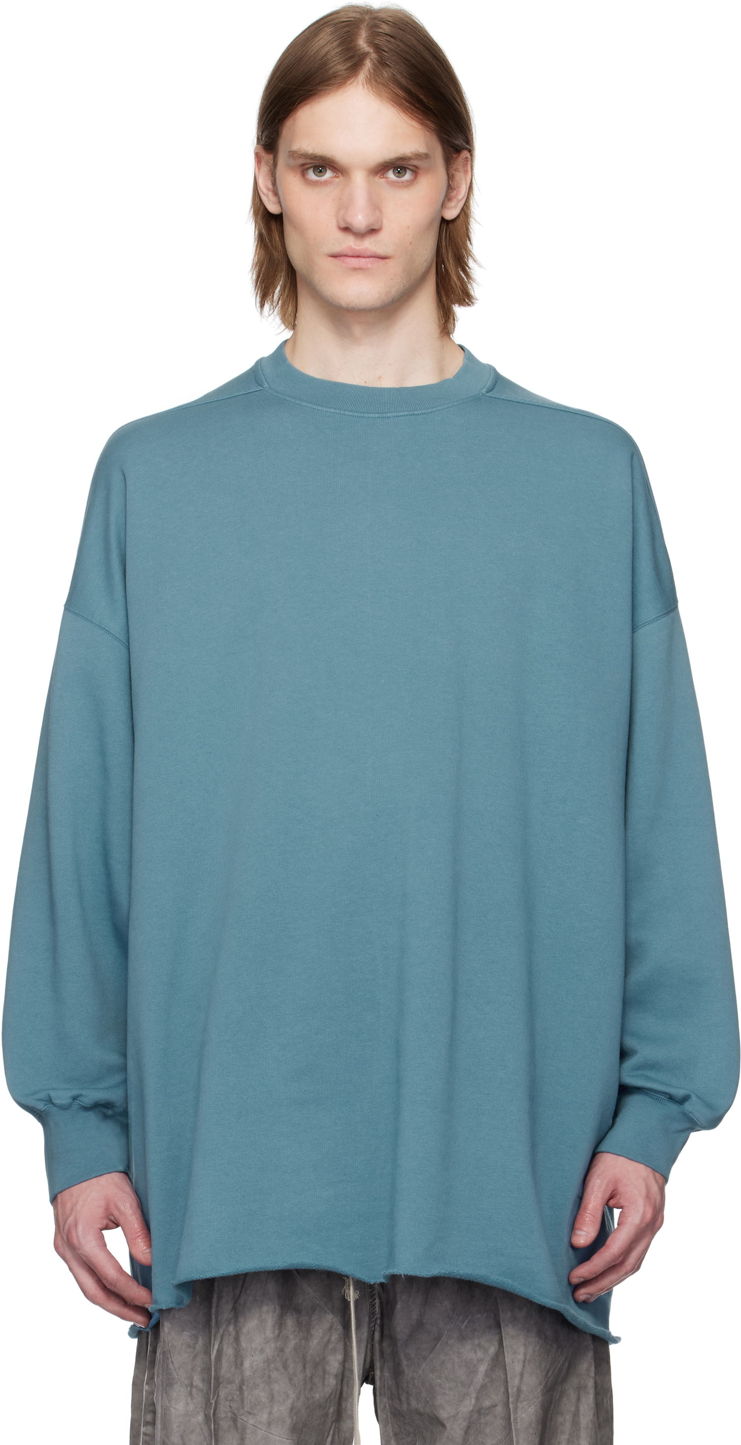 Sweater Rick Owens Rick Owens DRKSHDW Hollywood Tommy Long Sleeve Sweatshirt Blå | DU01E3292 FP, 0