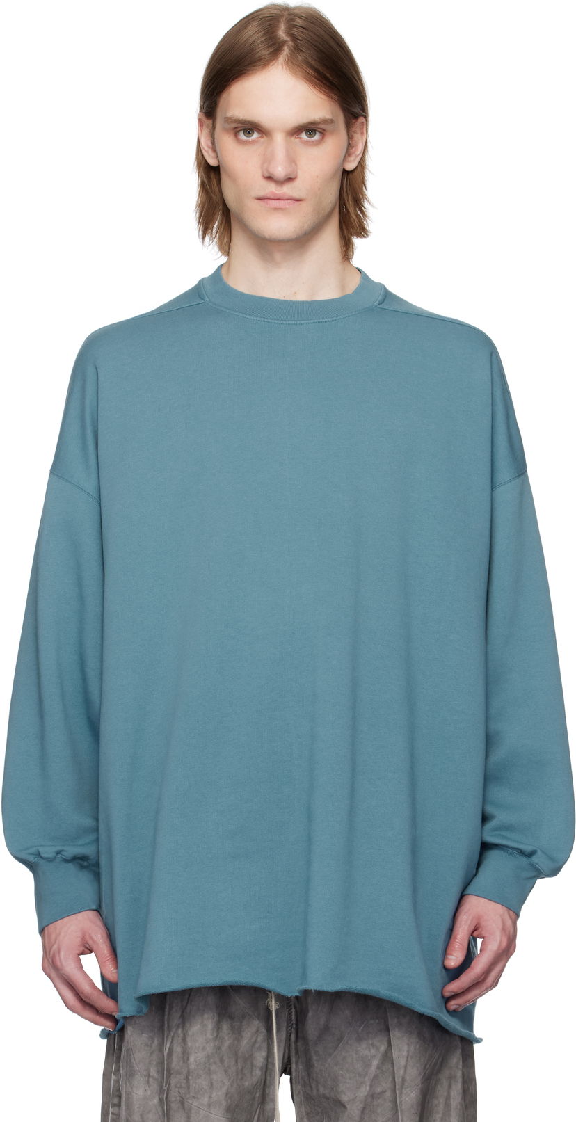 Sweater Rick Owens Rick Owens DRKSHDW Hollywood Tommy Long Sleeve Sweatshirt Blå | DU01E3292 FP