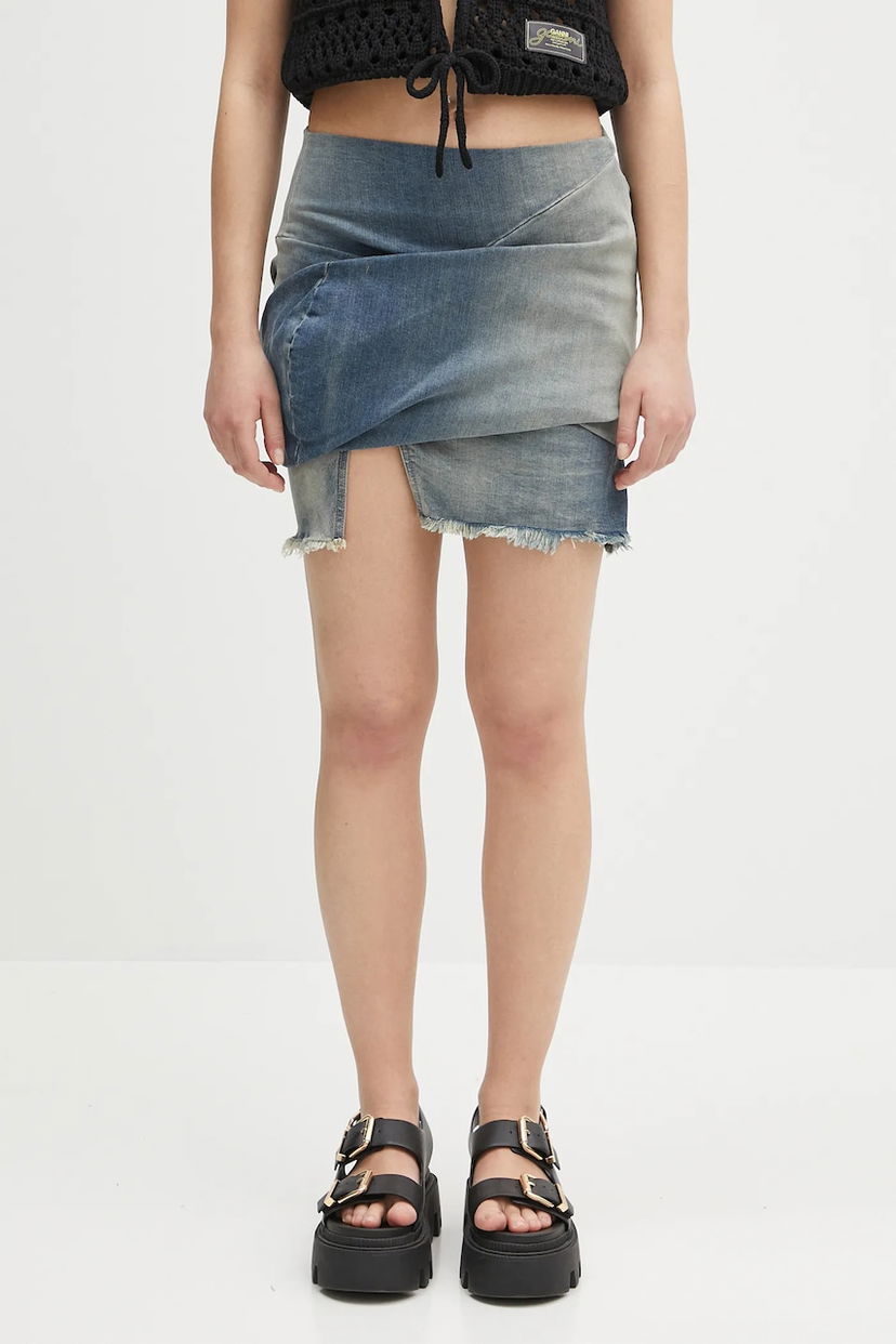 Nederdel Rick Owens Rick Owens DRKSHDW Draped Mini Denim Skirt Blå | DS01E3343.SDWB