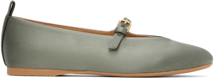 Tøj JW Anderson JW Anderson Satin Ballerina Flats Grøn | ANW43033B 20113