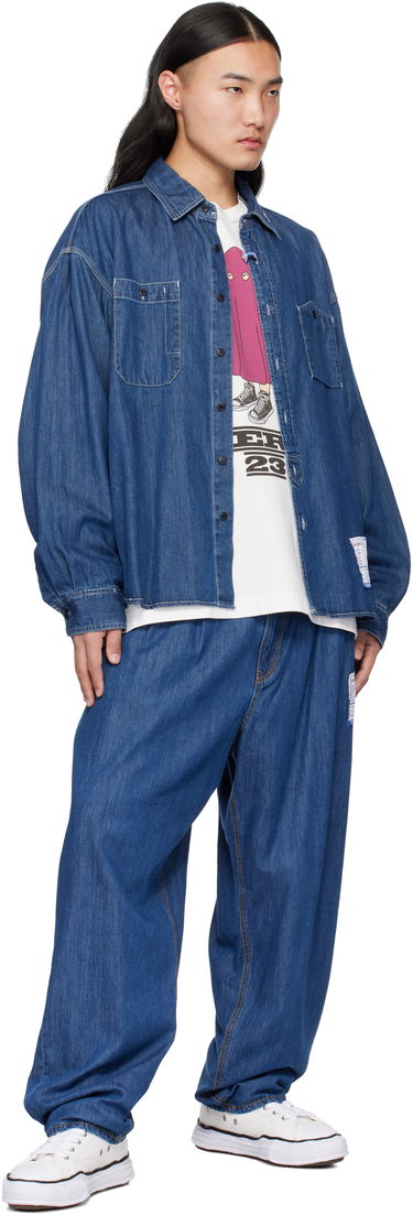 Skjorte Maison MIHARA YASUHIRO Maison MIHARA YASUHIRO Cotton Tencel Long-Sleeve Denim Shirt Blå | I12SH002, 3