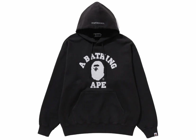 Sweatshirt BAPE BAPE College Overdye Pullover Hoodie Black Sort | 1J70-114-010