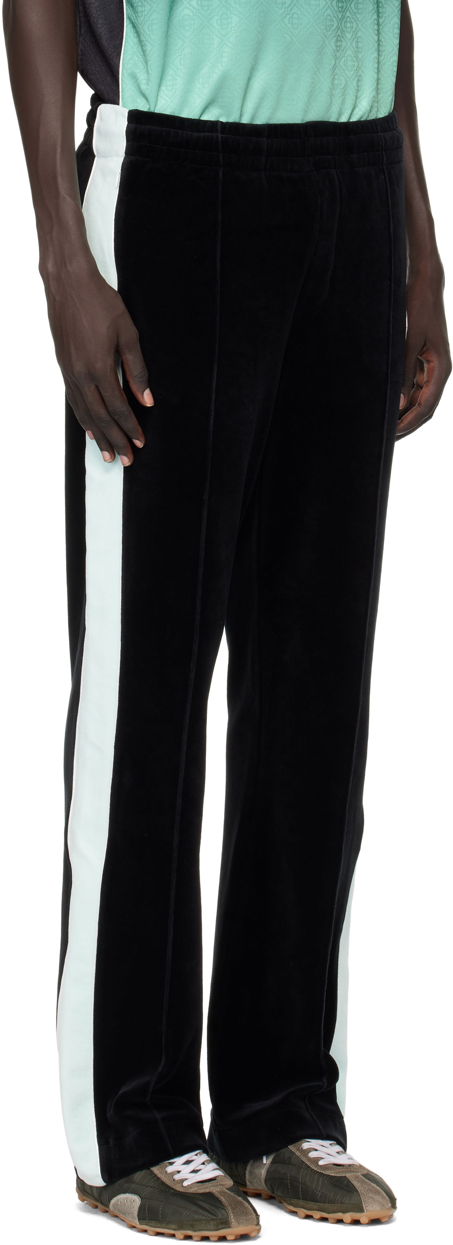 Joggingbukser Casablanca Casablanca Velour Track Pants Sort | MPF25-JTR-281-01, 1