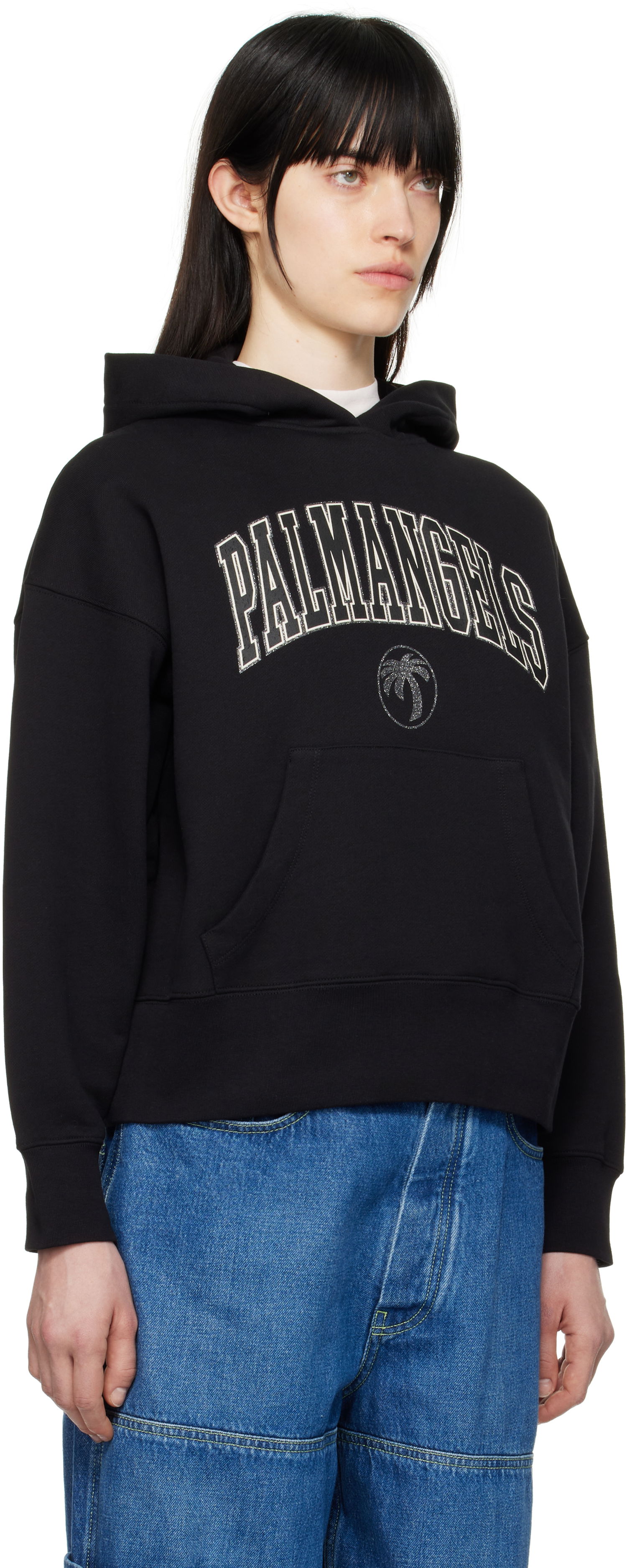 Sweatshirt Palm Angels Palm Angels College Hoodie Sort | PWBB023S25FLE001100B, 1
