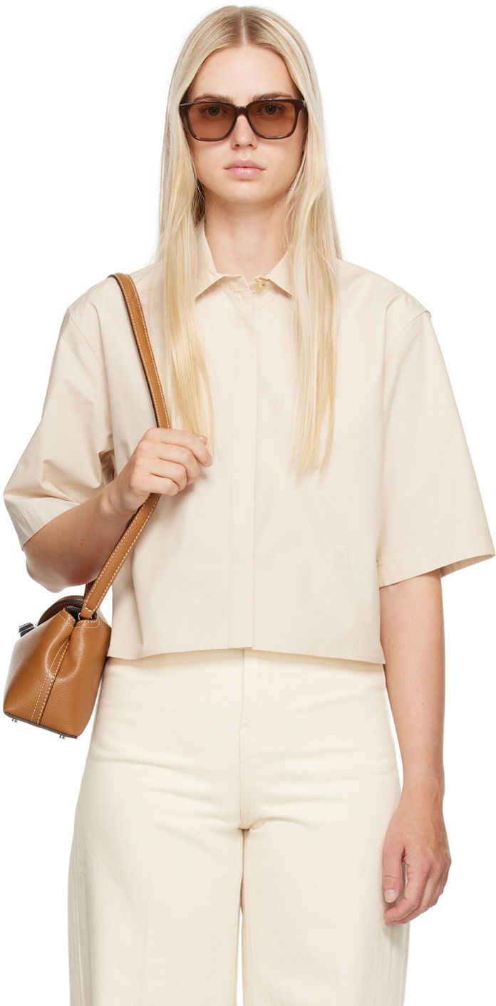 Skjorte TOTEME Cropped Shirt Brun | 243-WRT0337-FB0217