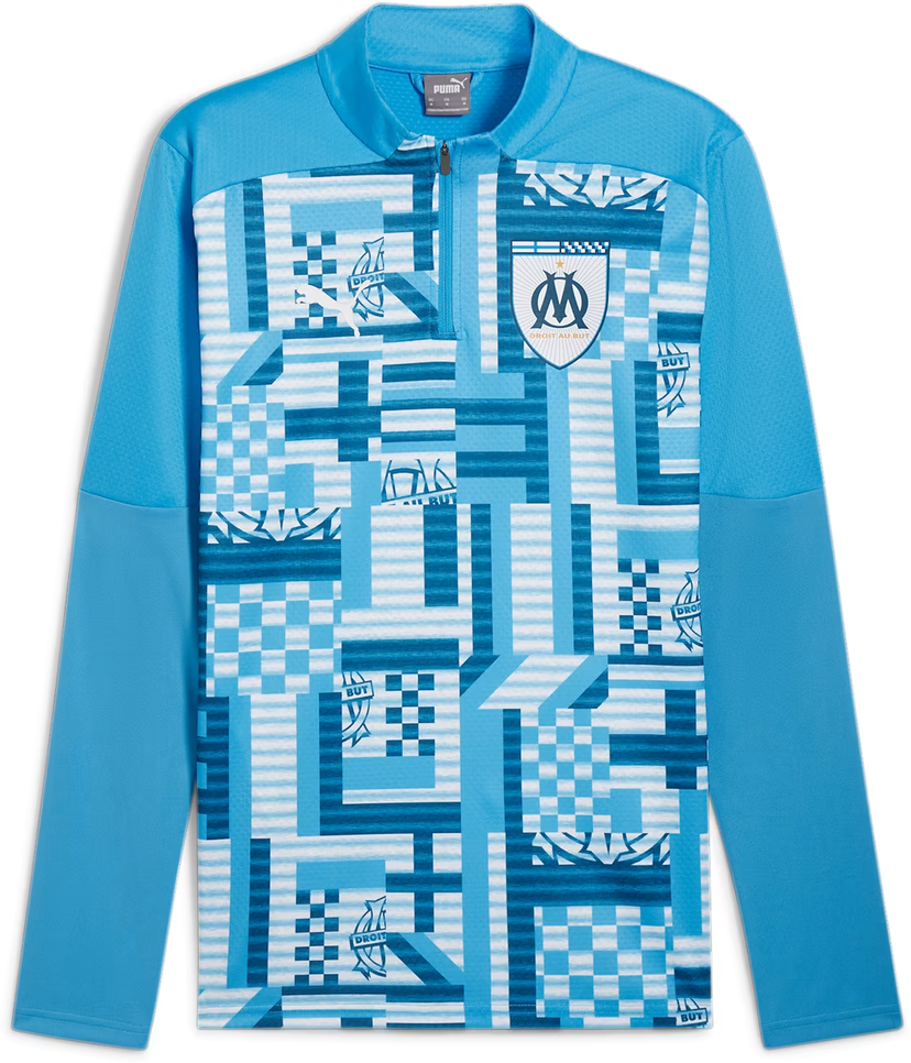 Sweatshirt Puma OM Prematch 1/4 Zip Top Blå | 778242-23