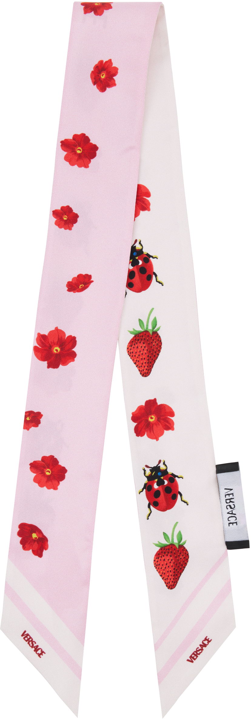 Tørklæde Versace Versace Strawberry Garden Silk Tie Lyserød | IBA0005_1A13787_5W690