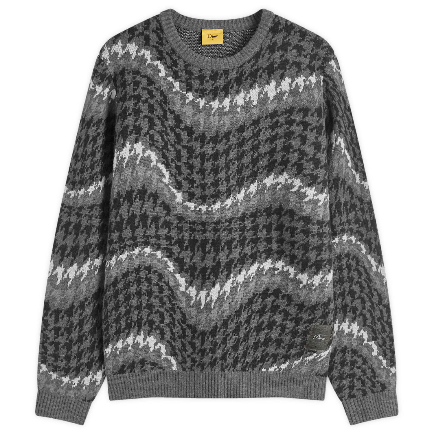 Sweater Dime Houndstooth Knit Sweater Grå | DIMEHO247COA, 0
